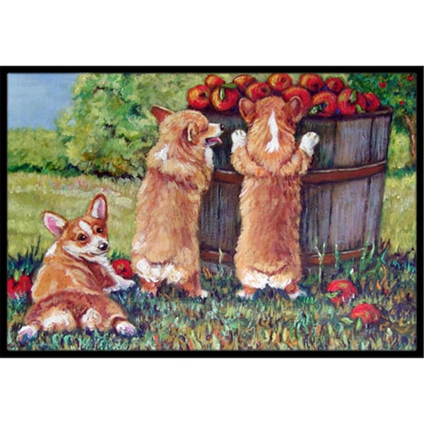 Jensendistributionservices Apple Helper Corgis Indoor & Outdoor Mat, 24 x 36 in. MI2556222 - main